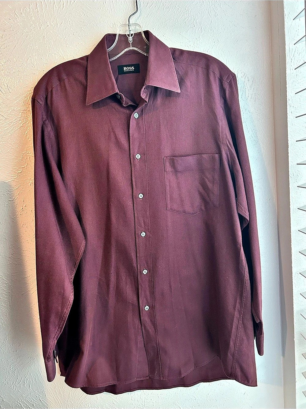 Medium BOSS Long Sleeve Dress Shirt in Purple Like New